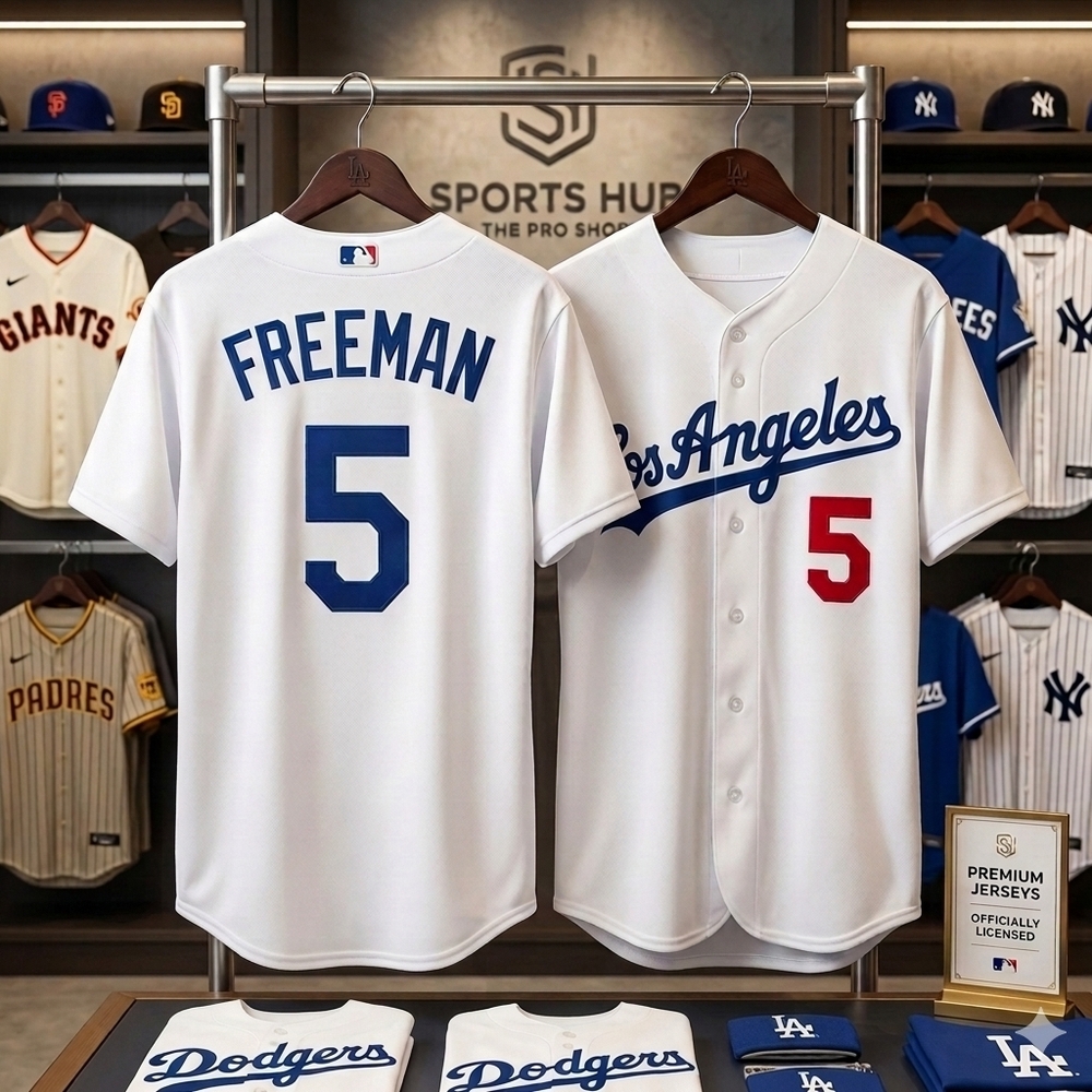 Los Angeles Dodgers Freddie Freeman #5 White Home Jersey